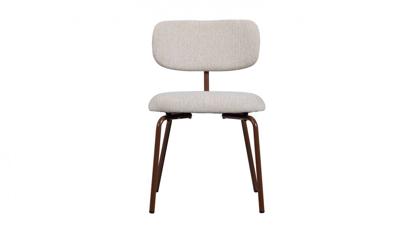 Lot de 2 chaises de salle à manger moderne en tissu tissé écru - Travis Lot de 2 chaises de salle à manger moderne en tissu tissé écru - Travis