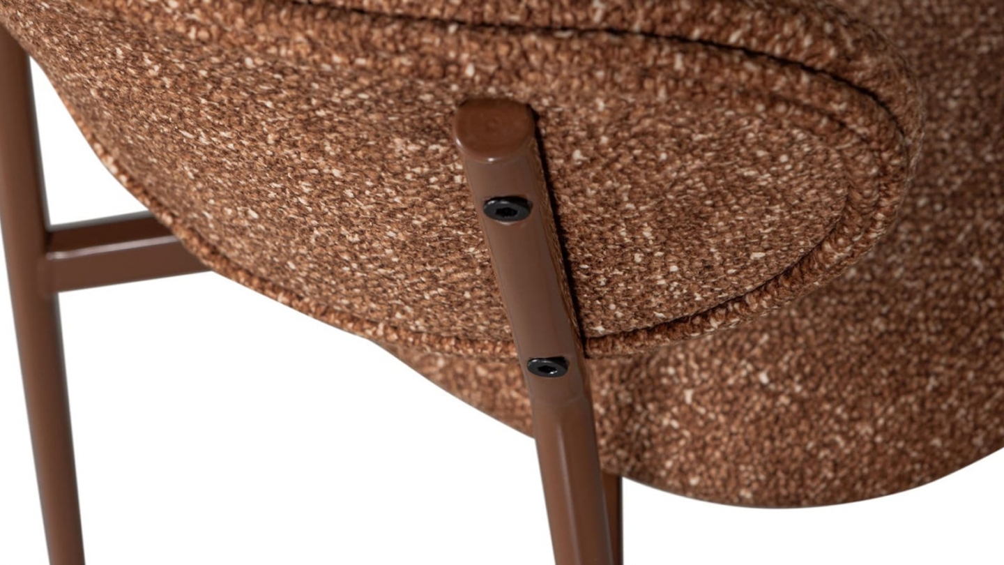 Lot de 2 chaises de salle à manger en tissu tissé marron - Valor Lot de 2 chaises de salle à manger en tissu tissé marron - Valor