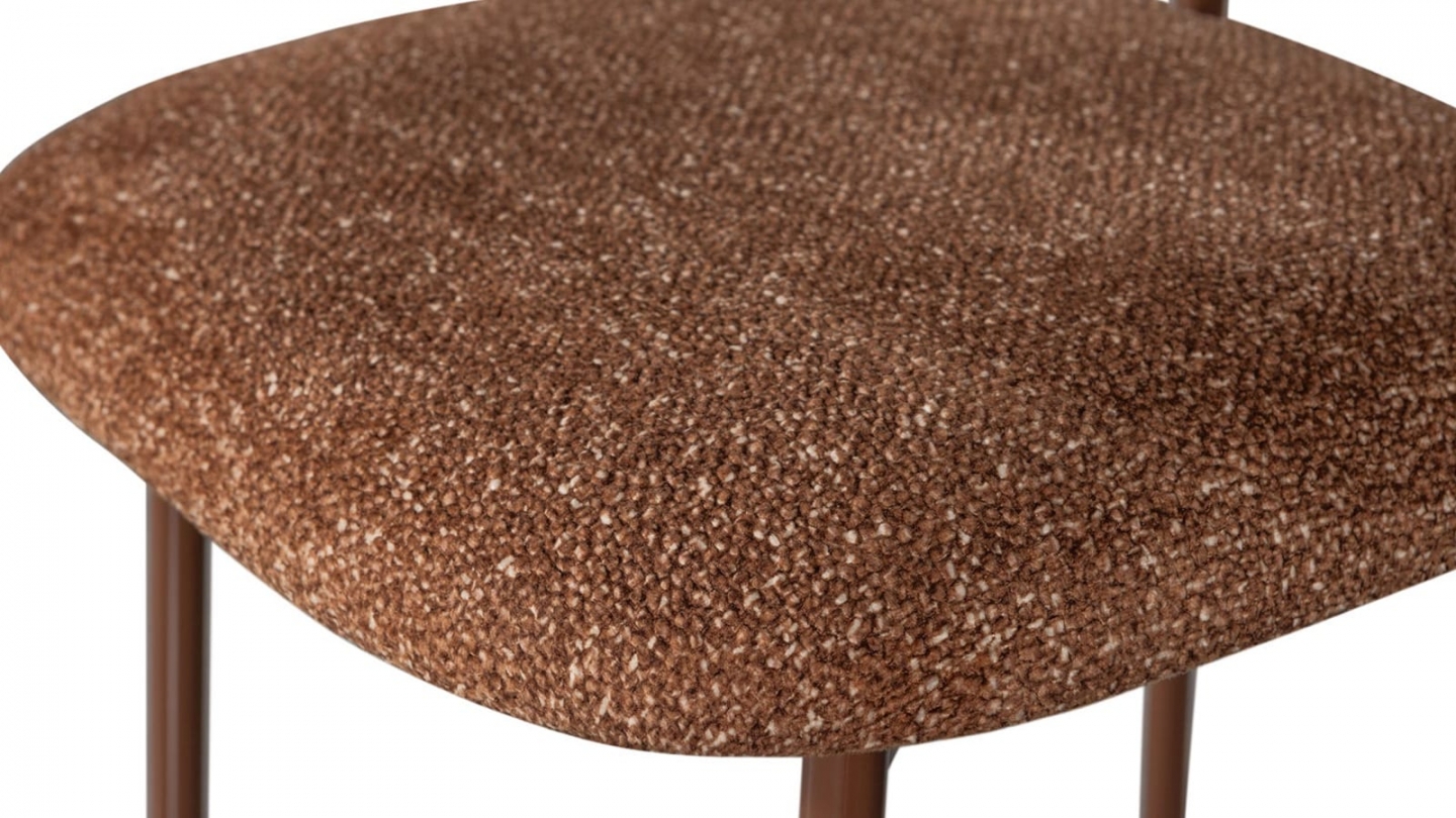 Lot de 2 chaises de salle à manger en tissu tissé marron - Valor Lot de 2 chaises de salle à manger en tissu tissé marron - Valor