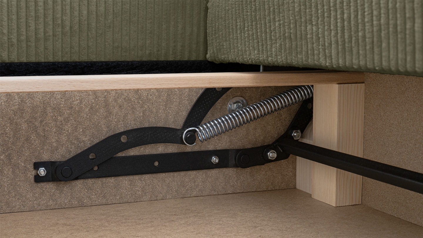 Canapé convertible 3 places en velours côtelé vert kaki - Baya Canapé convertible 3 places en velours côtelé vert kaki - Baya