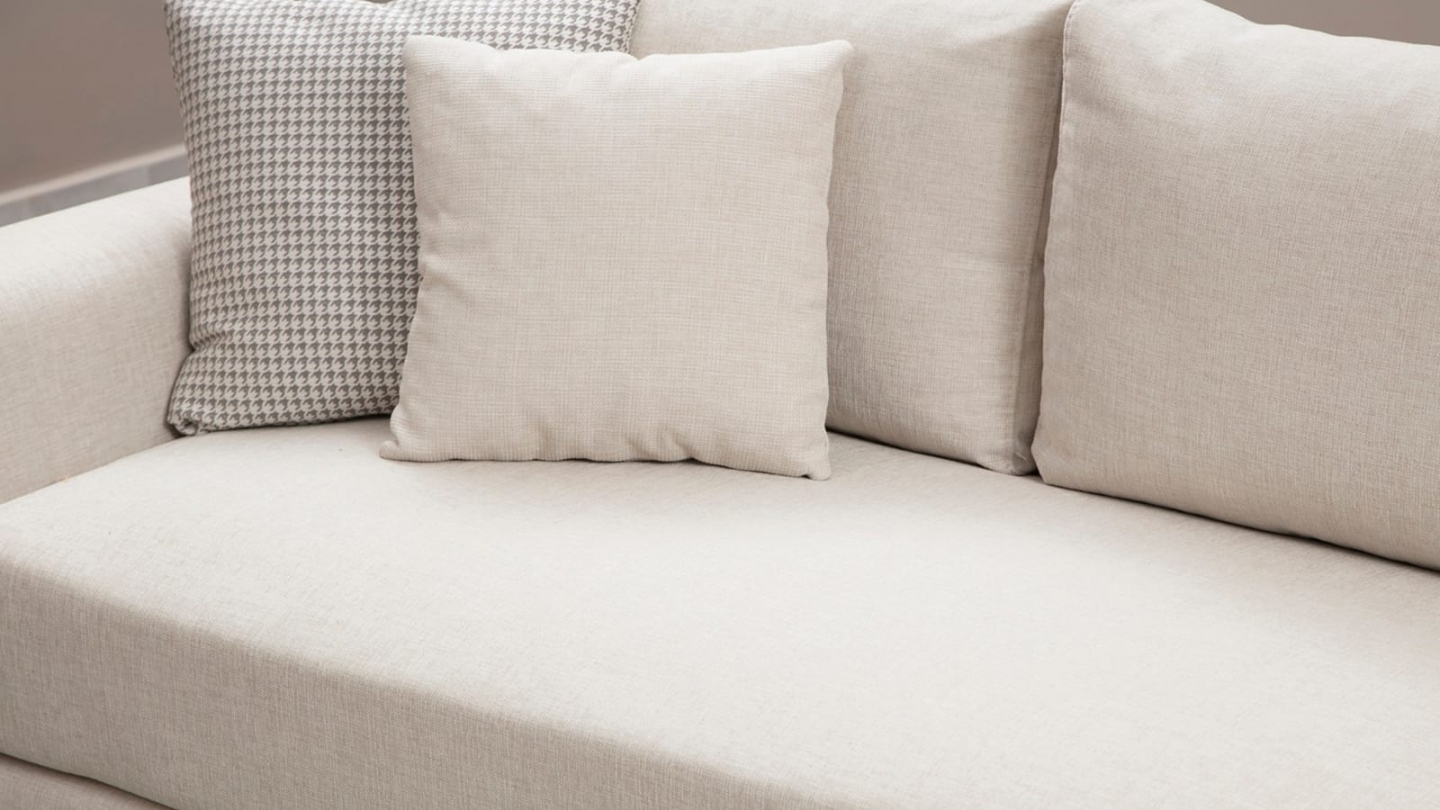 Canapé droit 2 places en tissu beige - Nello Canapé droit 2 places en tissu beige - Nello