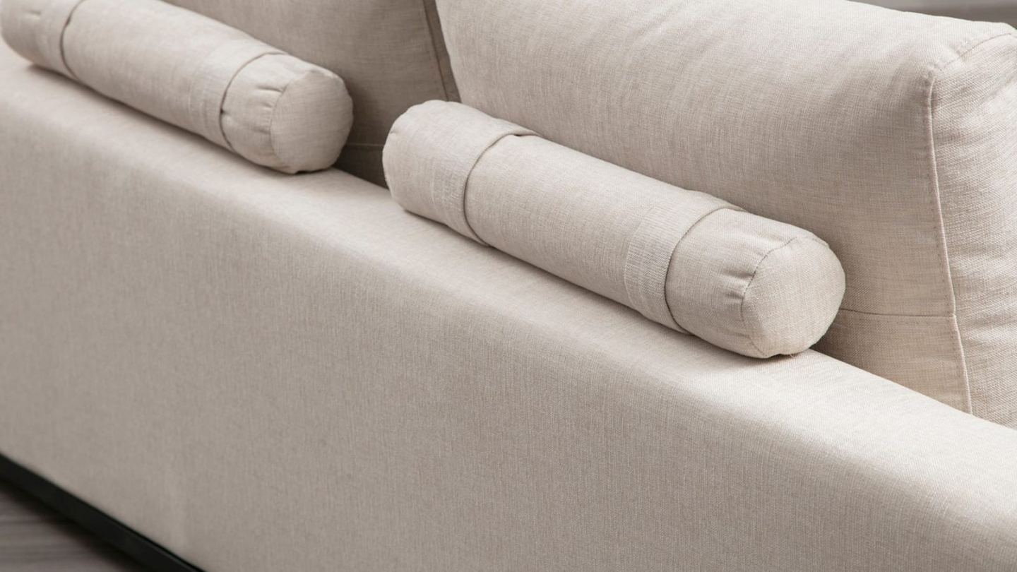 Canapé droit 2 places en tissu beige - Nello Canapé droit 2 places en tissu beige - Nello