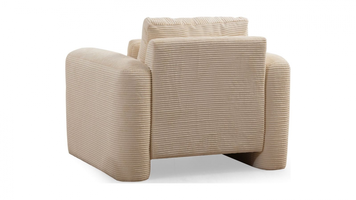 Fauteuil en velours côtelé beige - Amaya Fauteuil en velours côtelé beige - Amaya