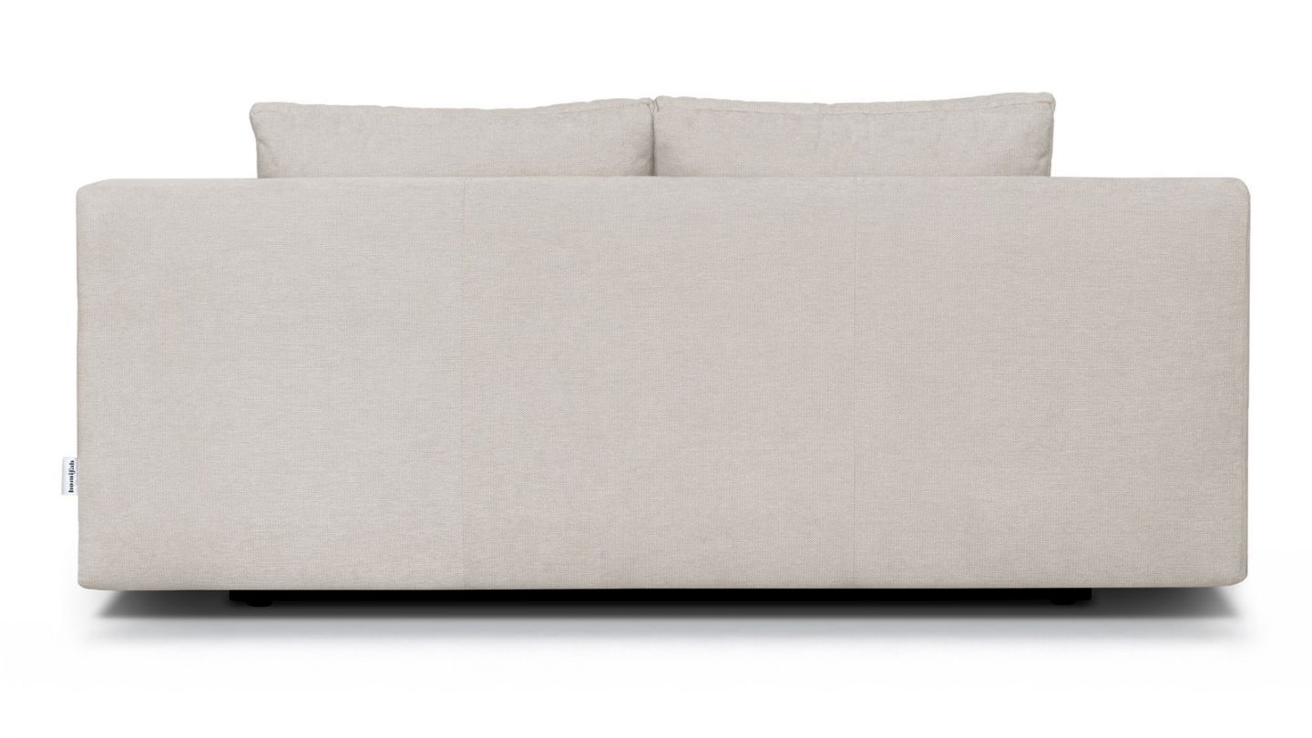 Canapé convertible 3 places avec coffre de rangement en tissu chenille taupe - Laria Canapé convertible 3 places avec coffre de rangement en tissu chenille taupe - Laria