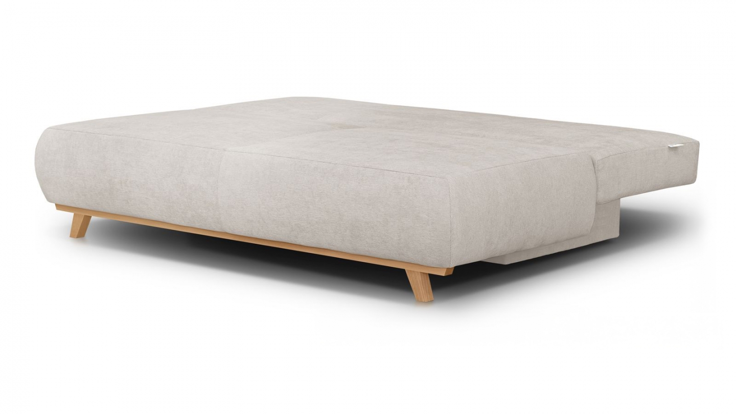 Canapé convertible 3 places avec coffre de rangement en tissu chenille taupe - Laria Canapé convertible 3 places avec coffre de rangement en tissu chenille taupe - Laria