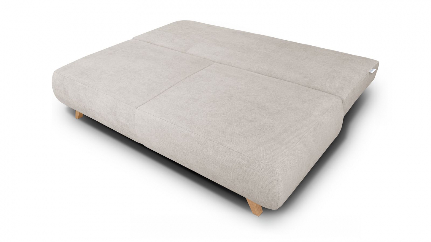 Canapé convertible 3 places avec coffre de rangement en tissu chenille taupe - Laria Canapé convertible 3 places avec coffre de rangement en tissu chenille taupe - Laria