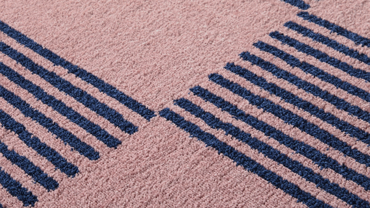 Tapis rétro damniere bleu 160x230 cm - Pop Vibes Tapis rétro damniere bleu 160x230 cm - Pop Vibes