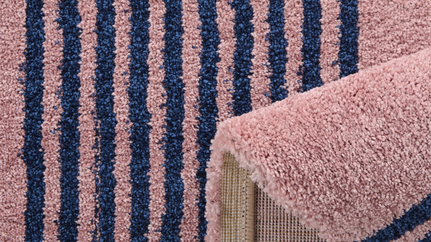 Tapis rétro damniere bleu 160x230 cm - Pop Vibes Tapis rétro damniere bleu 160x230 cm - Pop Vibes