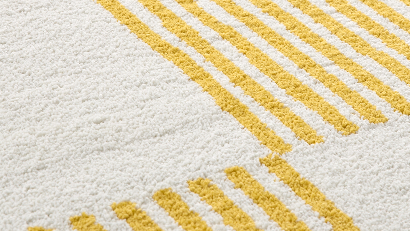 Tapis rétro damniere jaune 120x160 cm - Pop Vibes Tapis rétro damniere jaune 120x160 cm - Pop Vibes