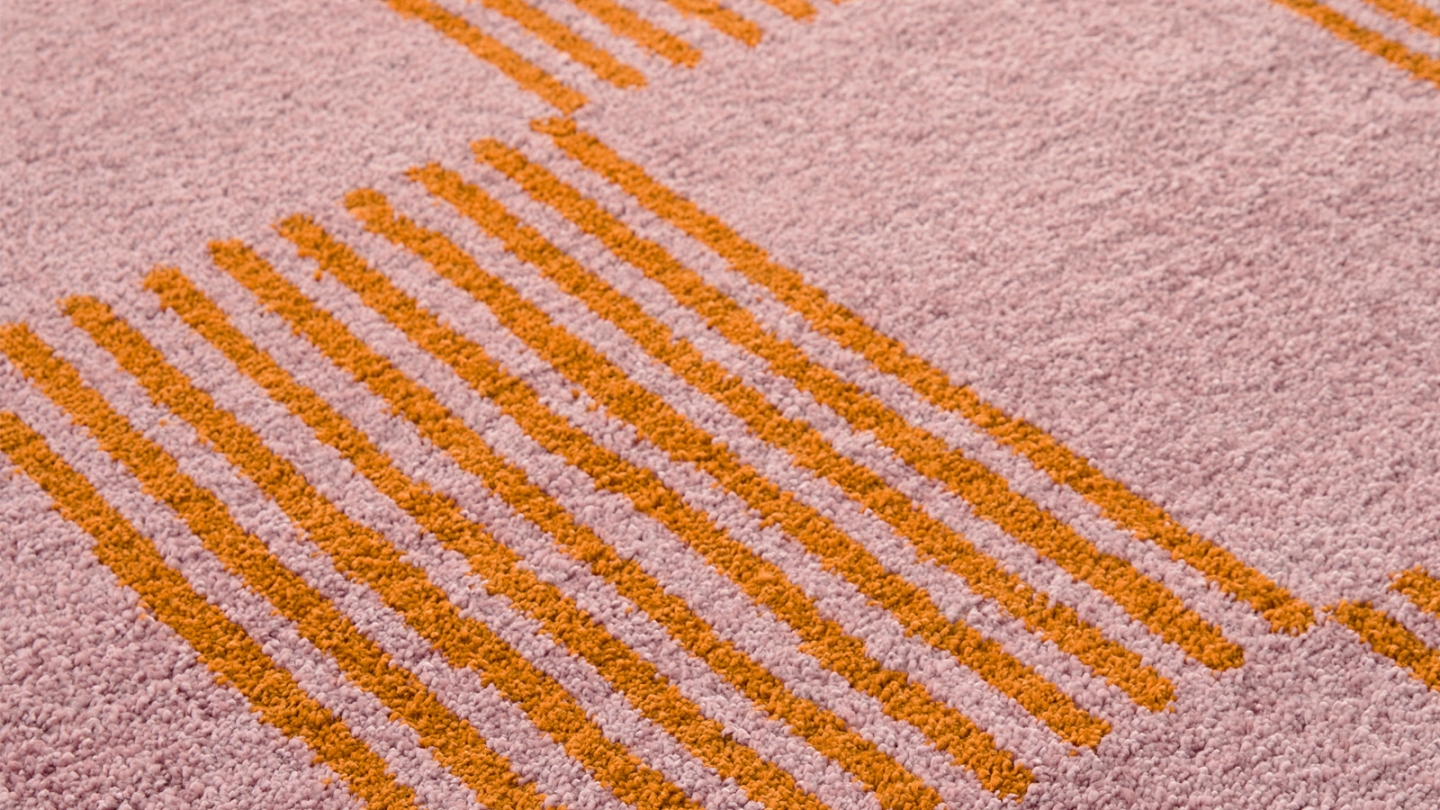 Tapis rétro damniere orange 120x160 cm - Pop Vibes Tapis rétro damniere orange 120x160 cm - Pop Vibes
