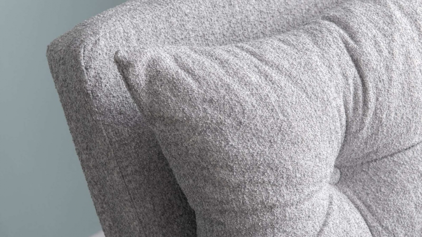 Fauteuil convertible avec dossier réglable en tissu teddy gris - Enea Fauteuil convertible avec dossier réglable en tissu teddy gris - Enea