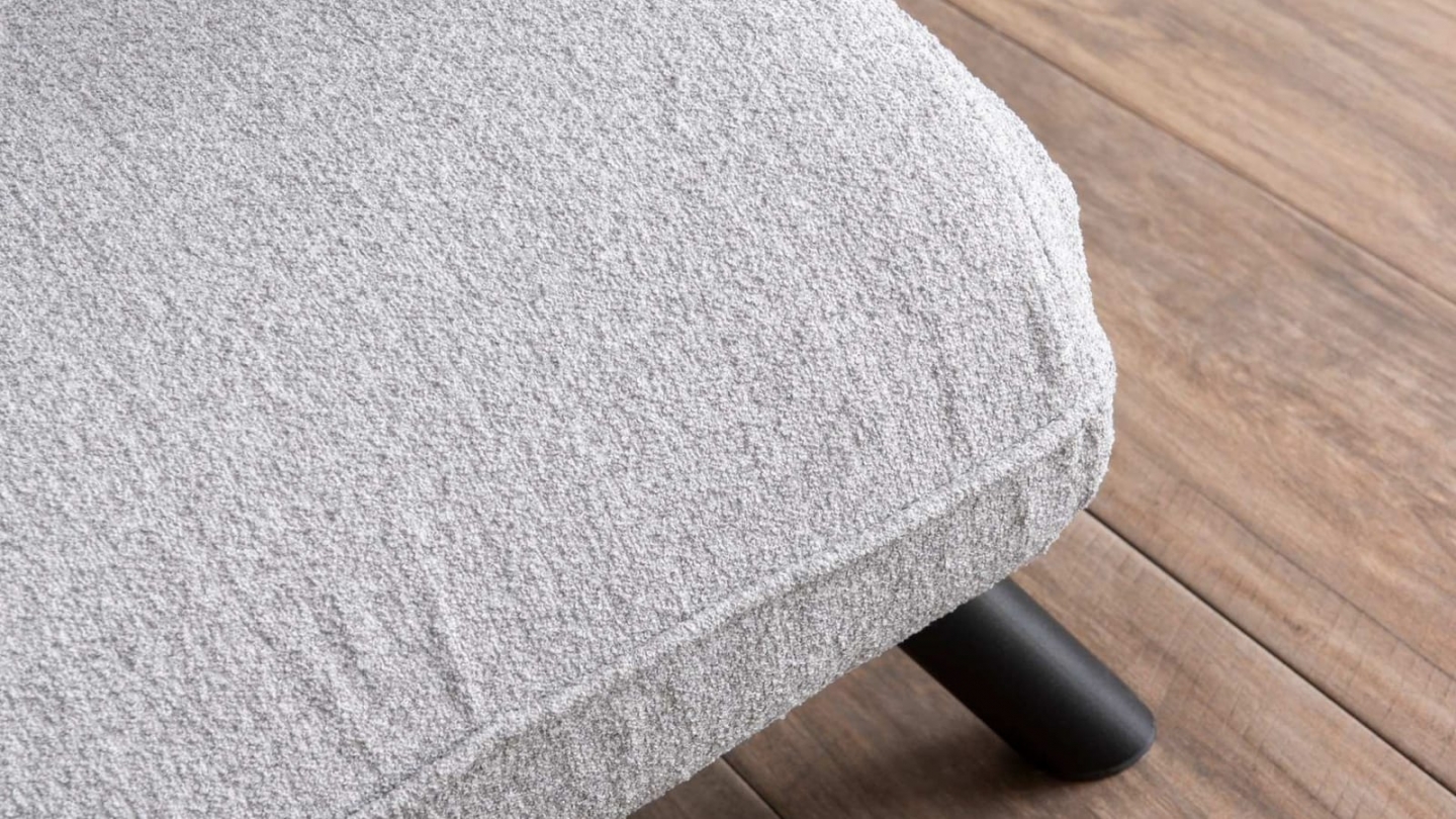 Fauteuil convertible avec dossier réglable en tissu teddy gris - Enea Fauteuil convertible avec dossier réglable en tissu teddy gris - Enea