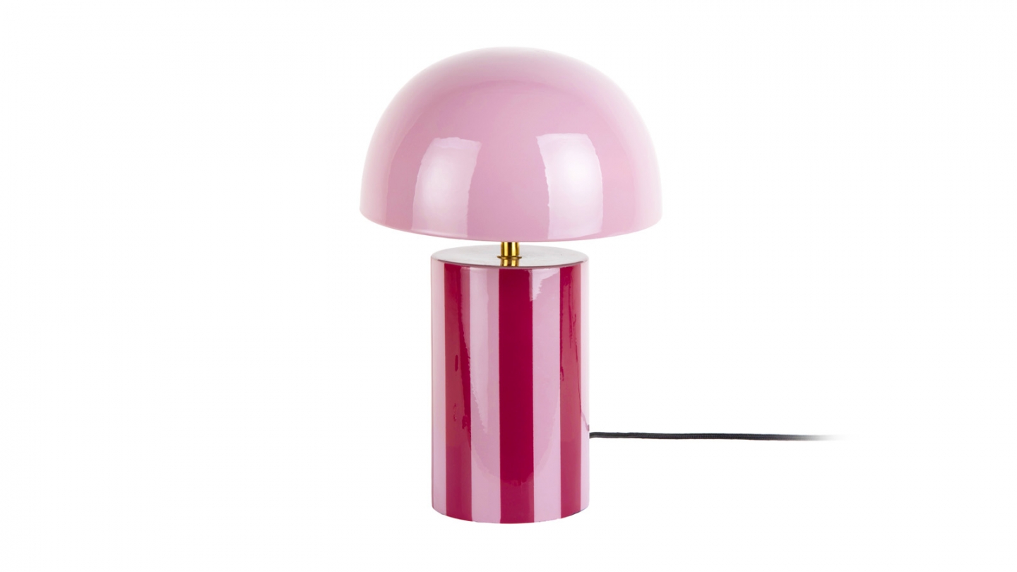 Lampe à poser champignon rayée rose foncé - Rayado Lampe à poser champignon rayée rose foncé - Rayado