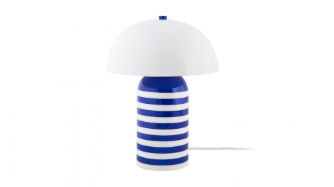 Lampe à poser champignon rayée bleu électrique - Rayado Retro