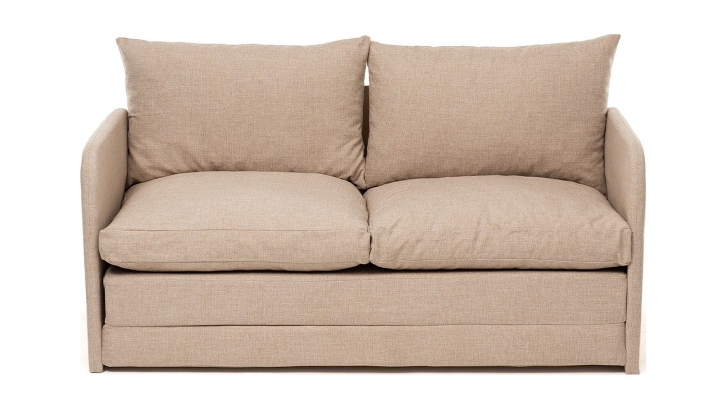 Canapé convertible 2 places en lin beige - Luz Canapé convertible 2 places en lin beige - Luz