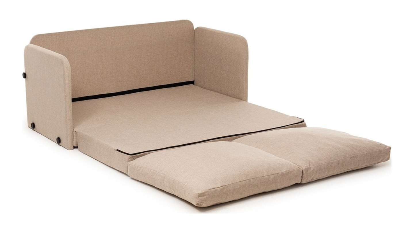 Canapé convertible 2 places en lin beige - Luz Canapé convertible 2 places en lin beige - Luz