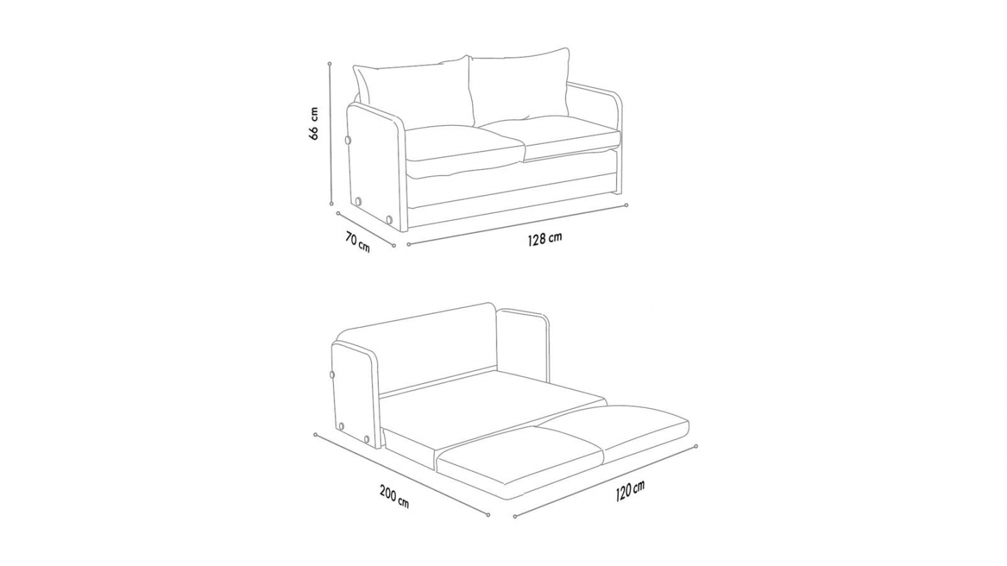 Canapé convertible 2 places en lin beige - Luz Canapé convertible 2 places en lin beige - Luz