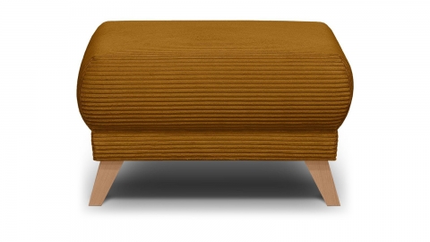 Pouf en velours côtelé jaune moutarde - Laria