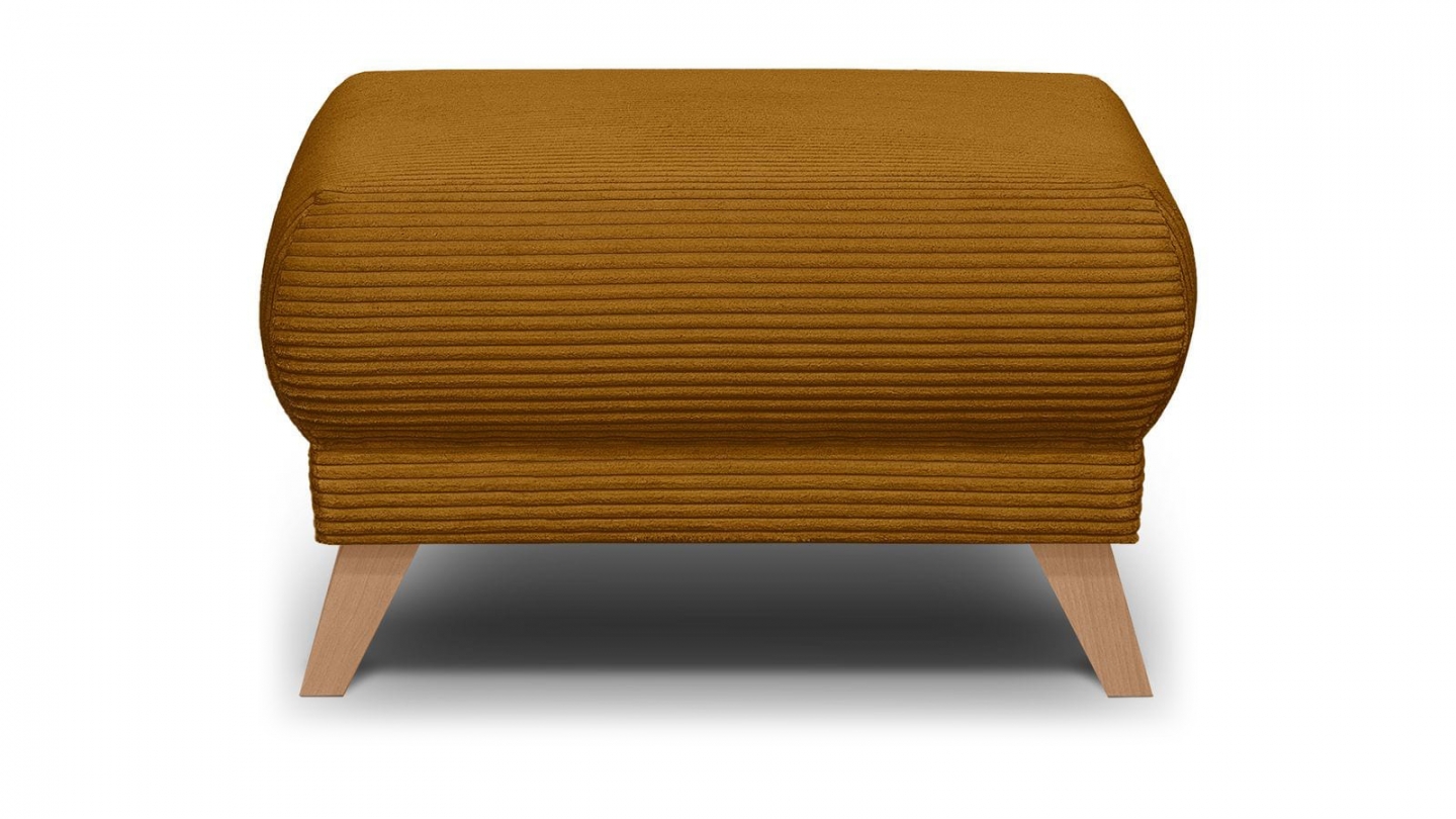 Pouf en velours côtelé jaune moutarde - Laria Pouf en velours côtelé jaune moutarde - Laria