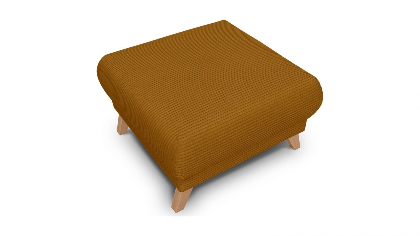 Pouf en velours côtelé jaune moutarde - Laria Pouf en velours côtelé jaune moutarde - Laria
