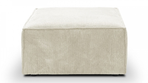 Pouf en velours côtelé beige - Asti
