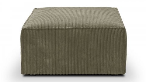 Pouf en velours côtelé vert kaki - Emma