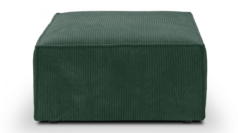 Pouf en velours côtelé vert forêt - Emma