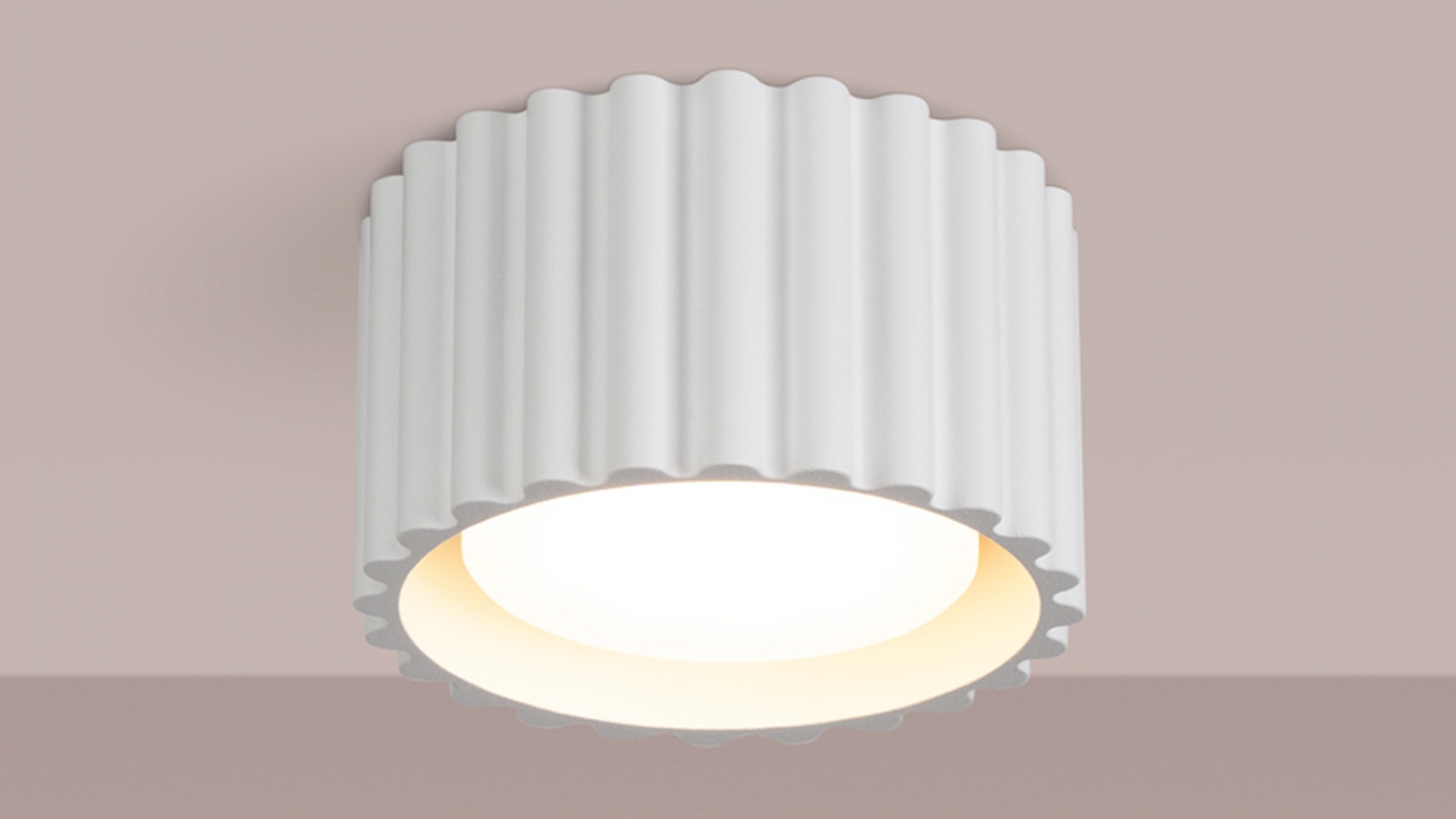 Plafonnier cannelé blanc - Aura Plafonnier cannelé blanc - Aura