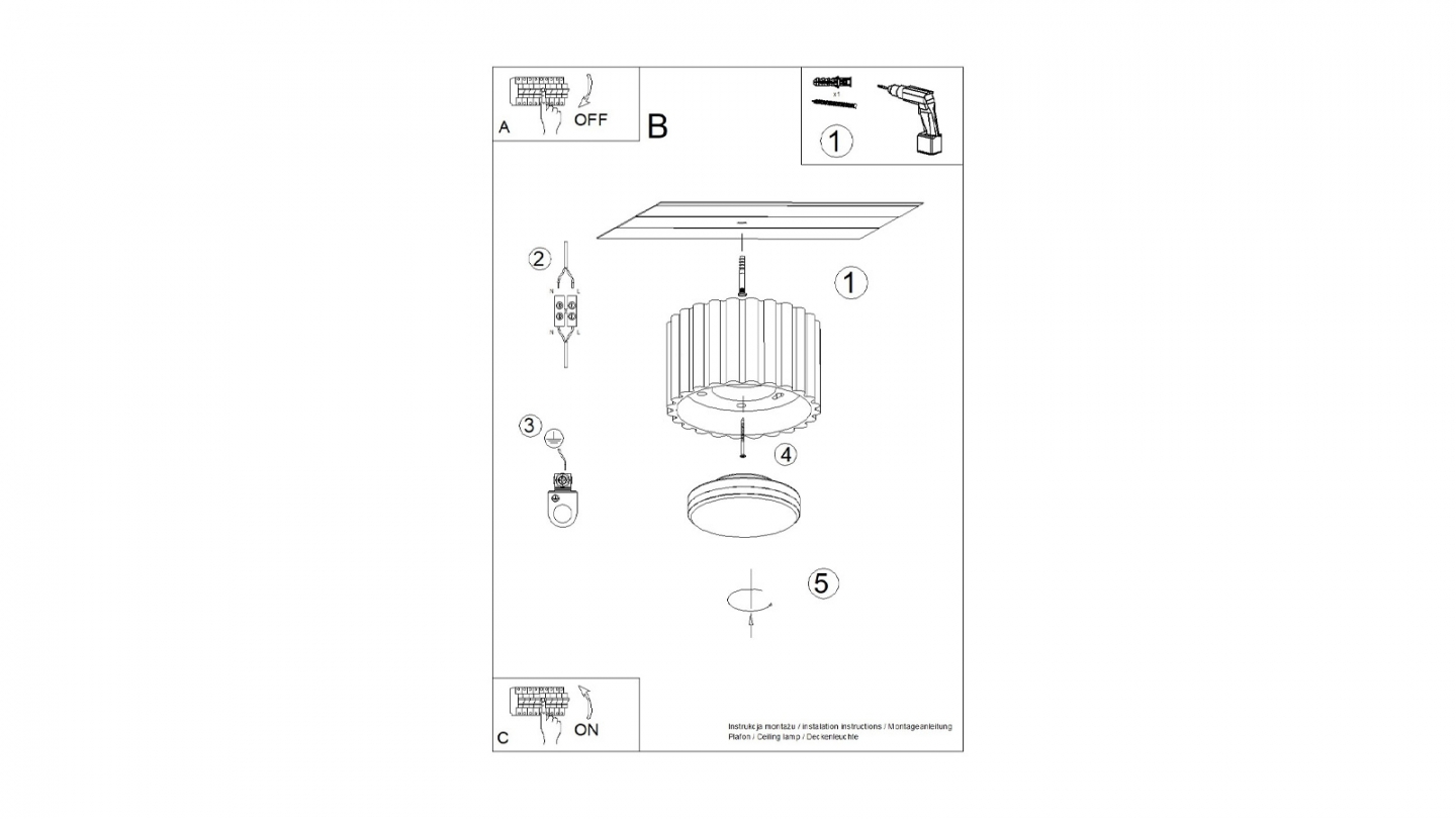 Plafonnier cannelé blanc - Aura Plafonnier cannelé blanc - Aura