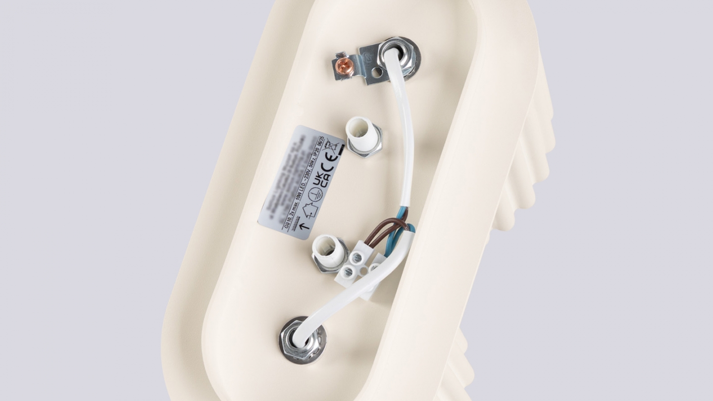 Plafonnier cannelé 2 lumières beige - Aura Plafonnier cannelé 2 lumières beige - Aura