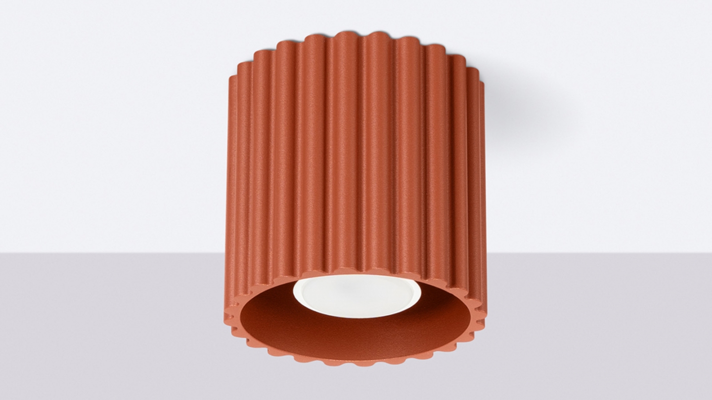 Plafonnier cannelé terracotta - Aura Plafonnier cannelé terracotta - Aura