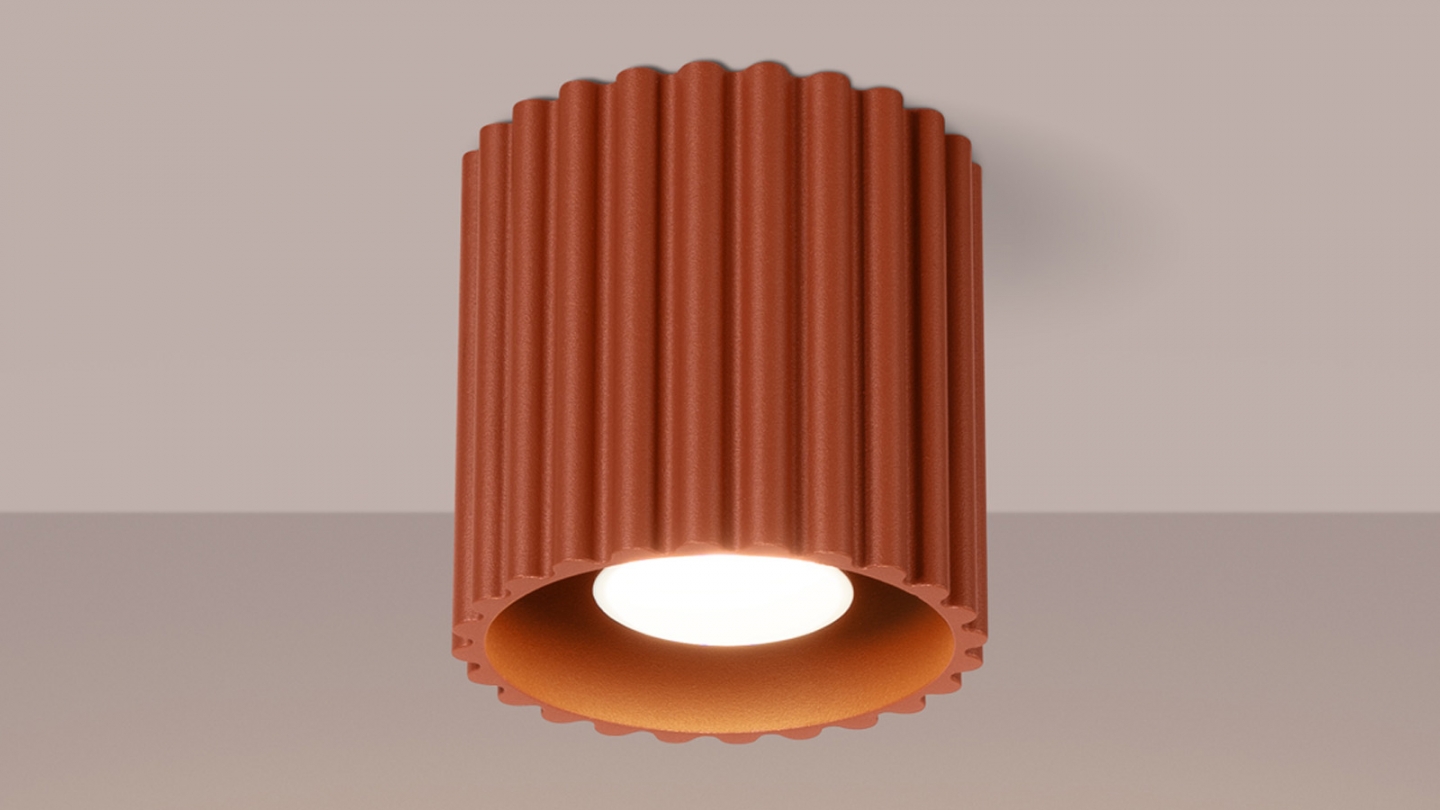 Plafonnier cannelé terracotta - Aura Plafonnier cannelé terracotta - Aura