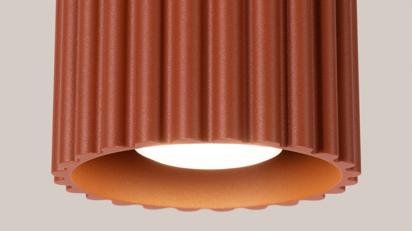 Plafonnier cannelé terracotta - Aura Plafonnier cannelé terracotta - Aura