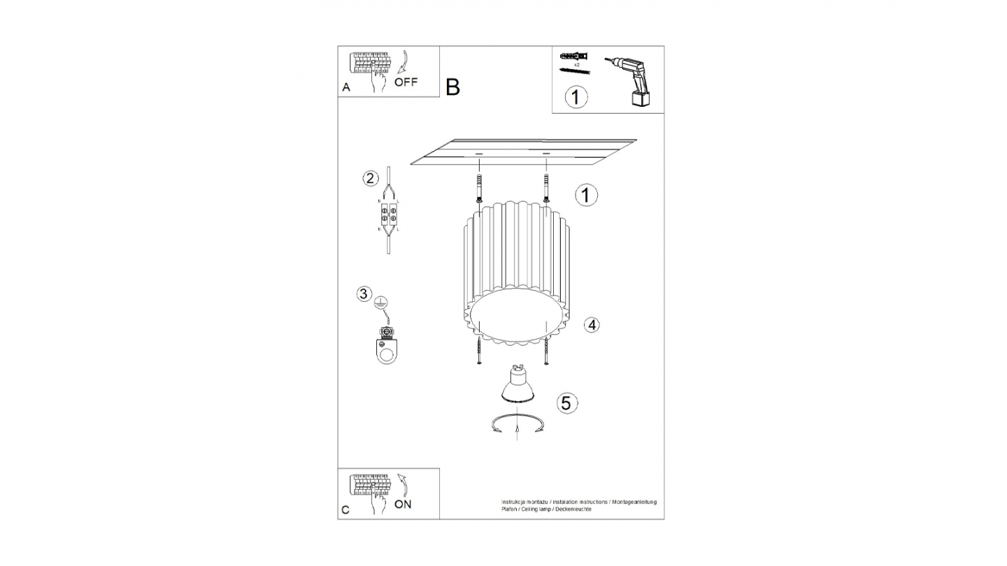 Plafonnier cannelé taupe - Aura Plafonnier cannelé taupe - Aura