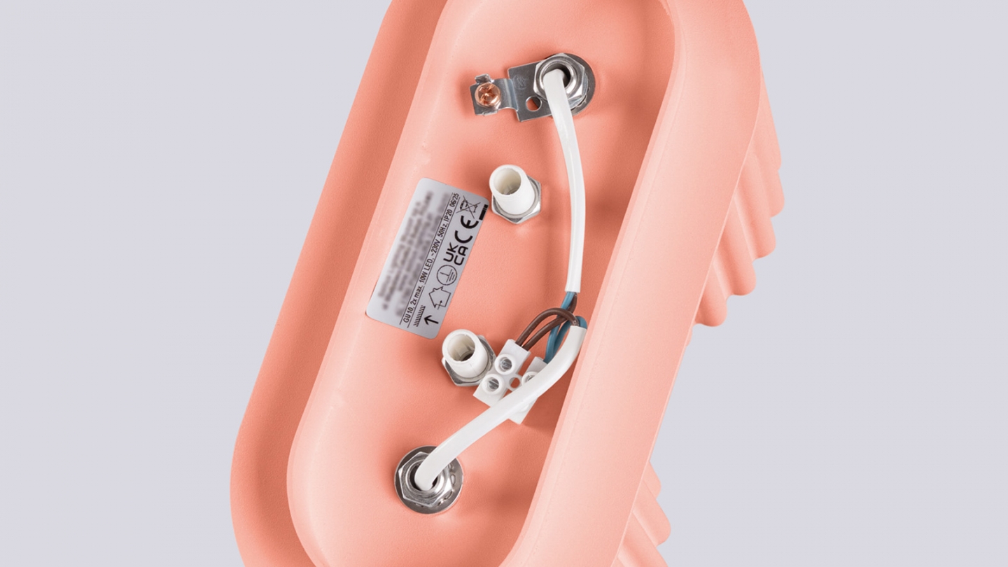 Plafonnier cannelé 2 lumières pêche - Aura Plafonnier cannelé 2 lumières pêche - Aura