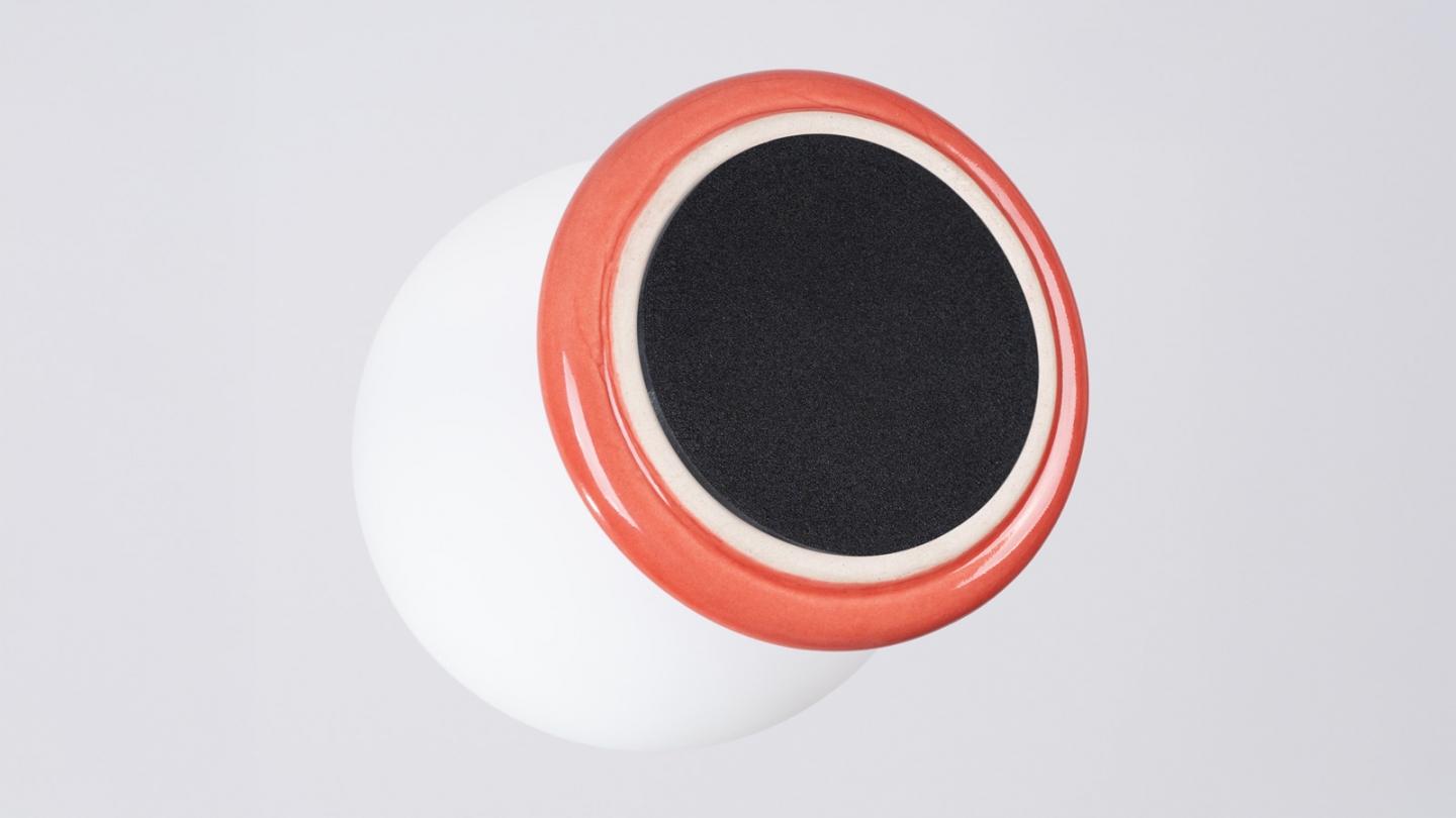 Applique murale en céramique pêche et globe en verre - Zori Applique murale en céramique pêche et globe en verre - Zori