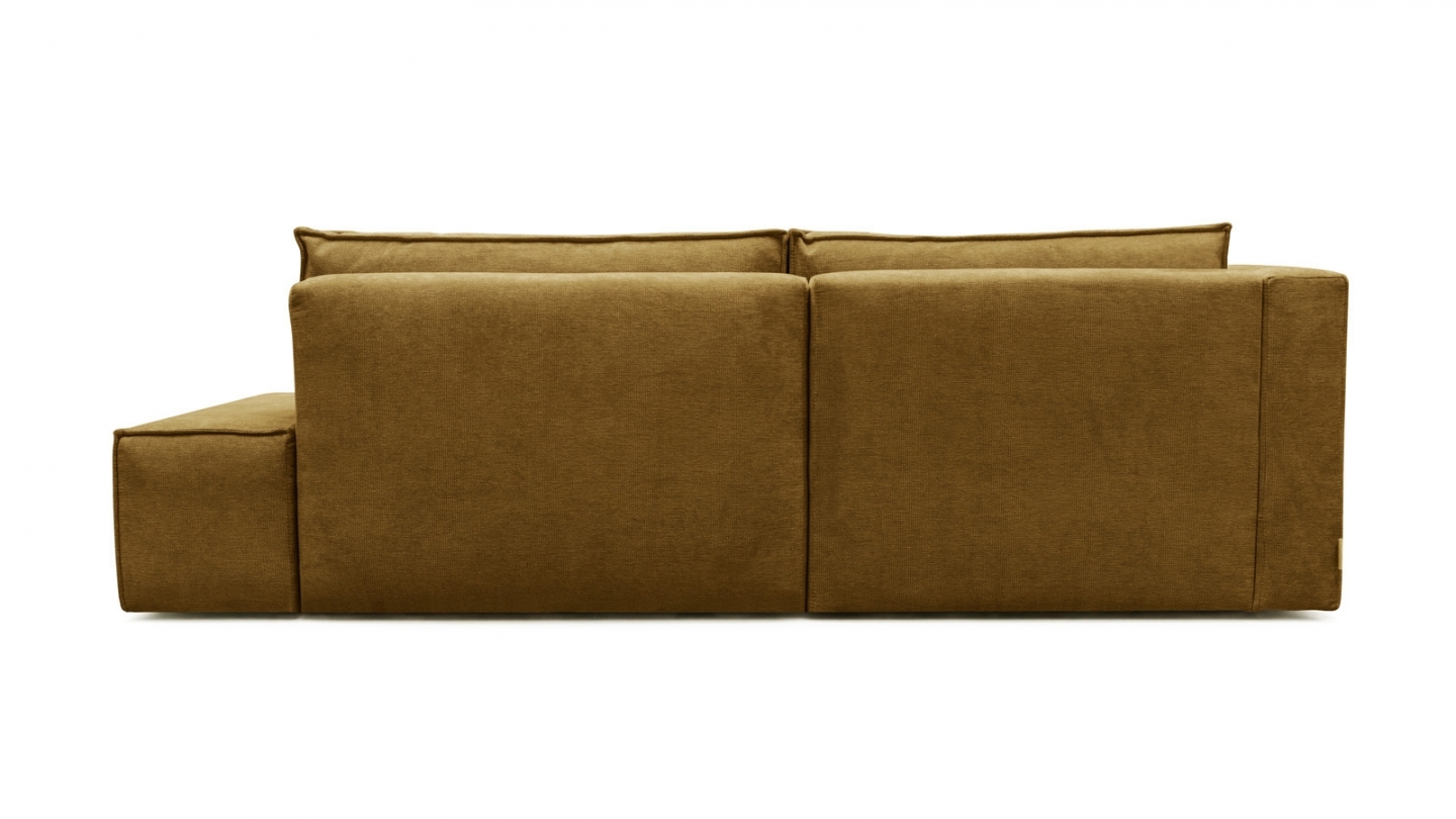 Canapé d'angle à droite convertible 3 places avec coffre en tissu chenille bronze - Barani Canapé d'angle à droite convertible 3 places avec coffre en tissu chenille bronze - Barani