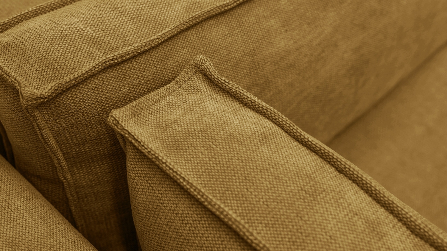 Canapé d'angle à droite convertible 3 places avec coffre en tissu chenille bronze - Barani Canapé d'angle à droite convertible 3 places avec coffre en tissu chenille bronze - Barani