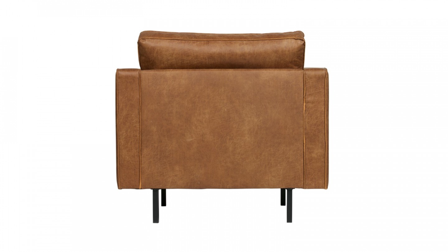 Fauteuil en cuir cognac - Collection Rodeo - BePureHome