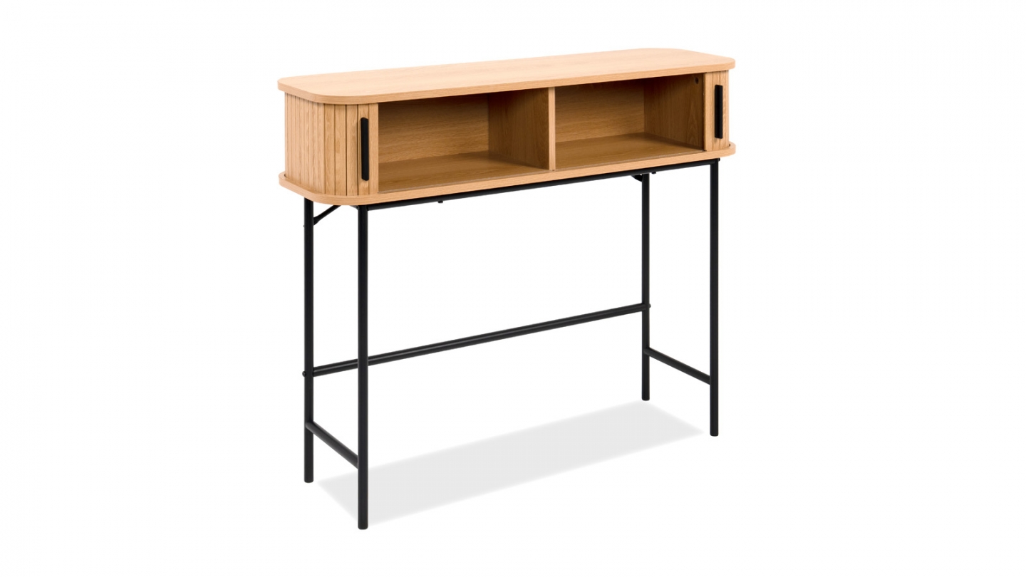 Console 2 portes effet Chêne 100 cm - Sora Console 2 portes effet Chêne 100 cm - Sora