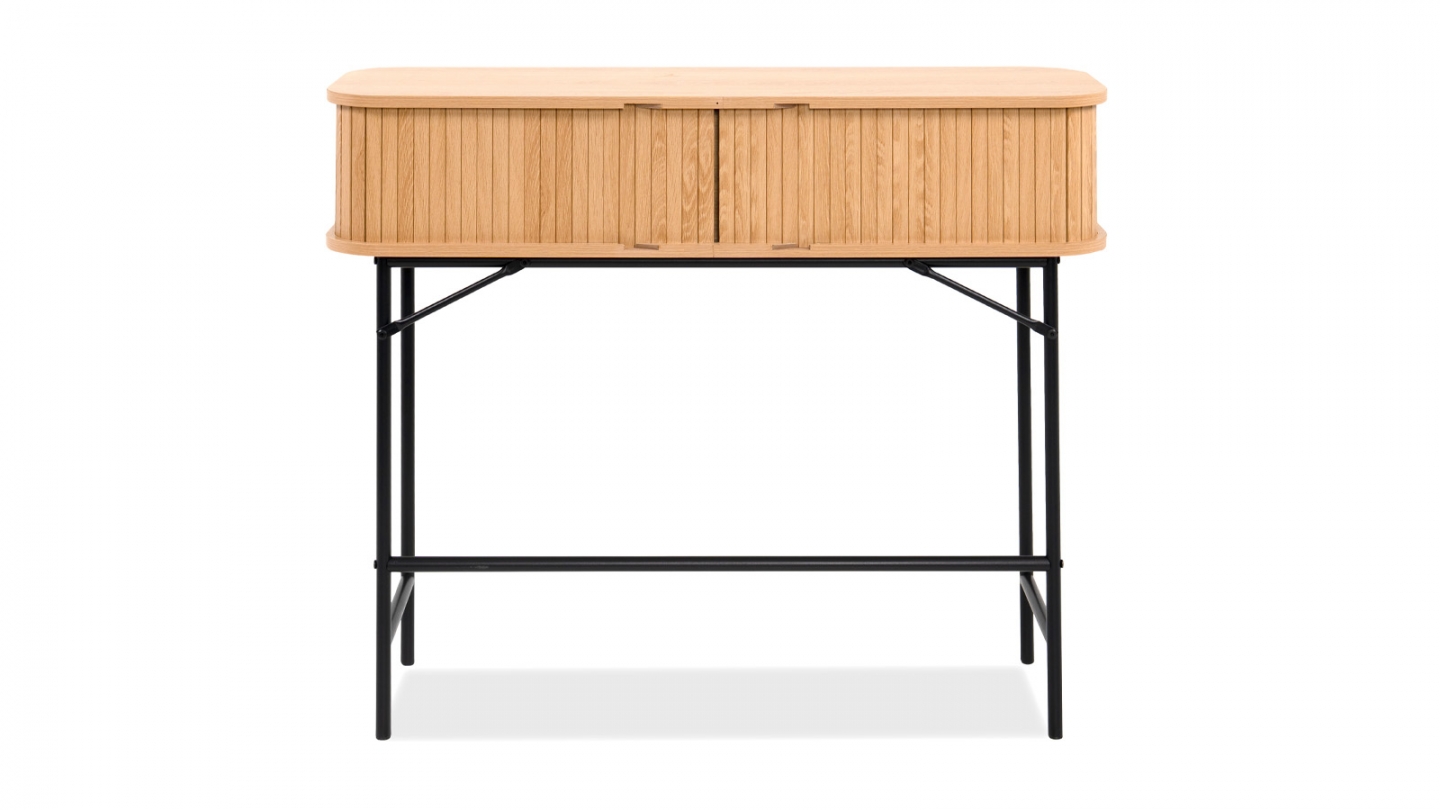 Console 2 portes effet Chêne 100 cm - Sora Console 2 portes effet Chêne 100 cm - Sora