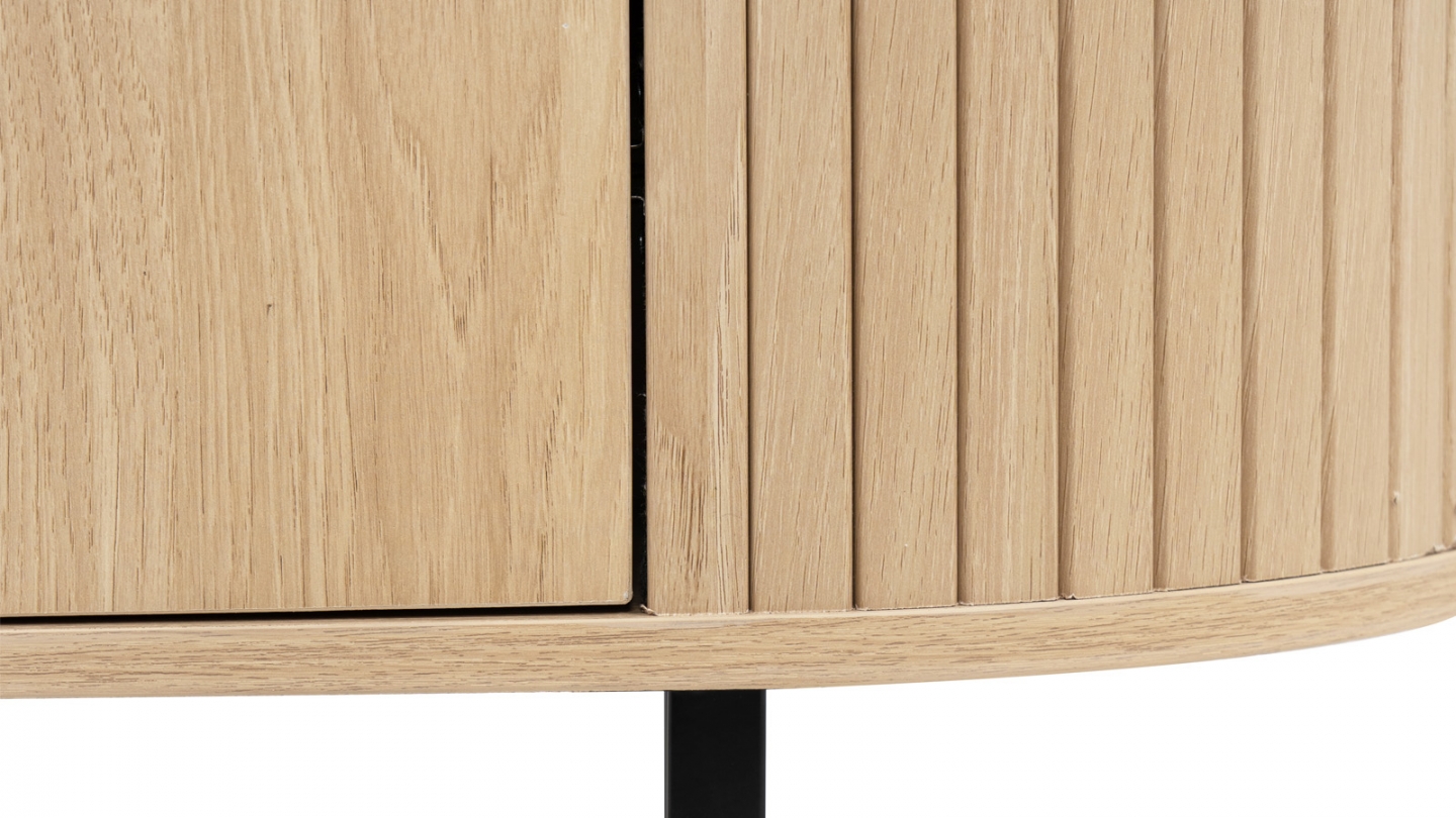 Buffet 2 portes effet Chêne et Travertin 120 cm - Juna Buffet 2 portes effet Chêne et Travertin 120 cm - Juna