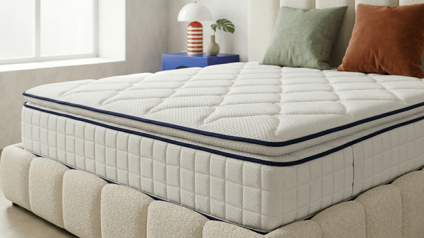 Matelas à ressorts ensachés 90x190 cm avec surmatelas intégré - Confort Palace Matelas à ressorts ensachés 90x190 cm avec surmatelas intégré - Confort Palace