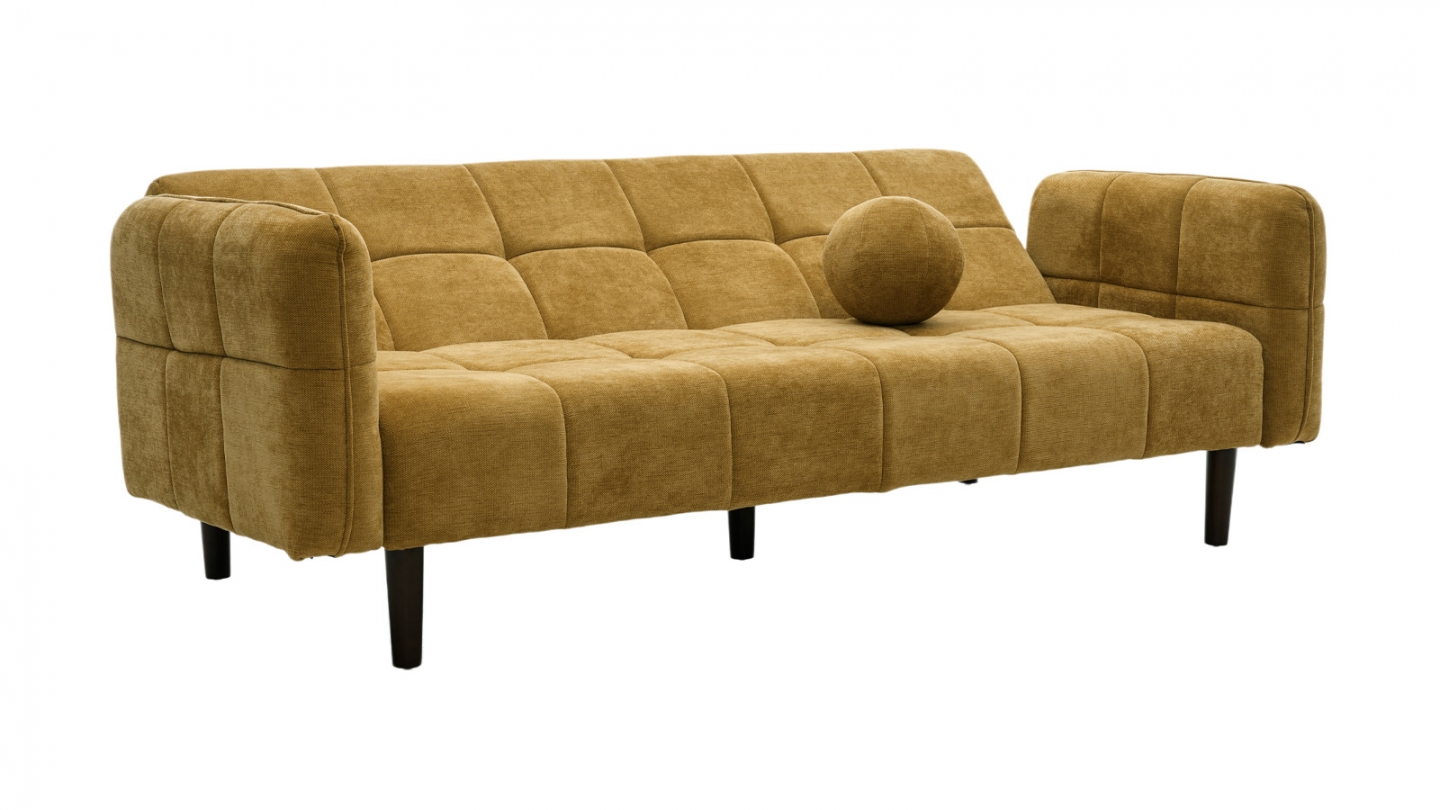 Canapé convertible 3 places en tissu chenille bronze - Pavia Canapé convertible 3 places en tissu chenille bronze - Pavia