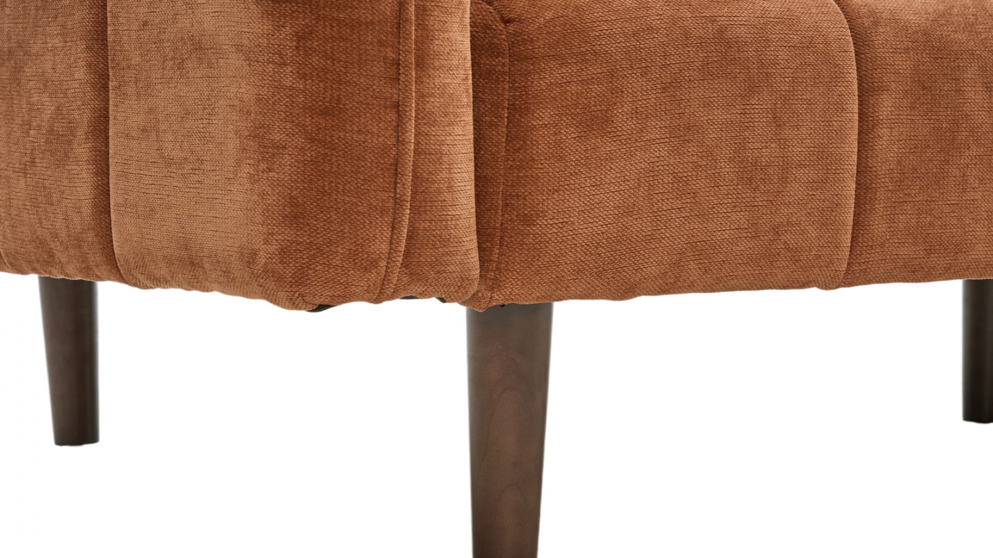 Canapé convertible 3 places en tissu chenille terracotta - Pavia Canapé convertible 3 places en tissu chenille terracotta - Pavia