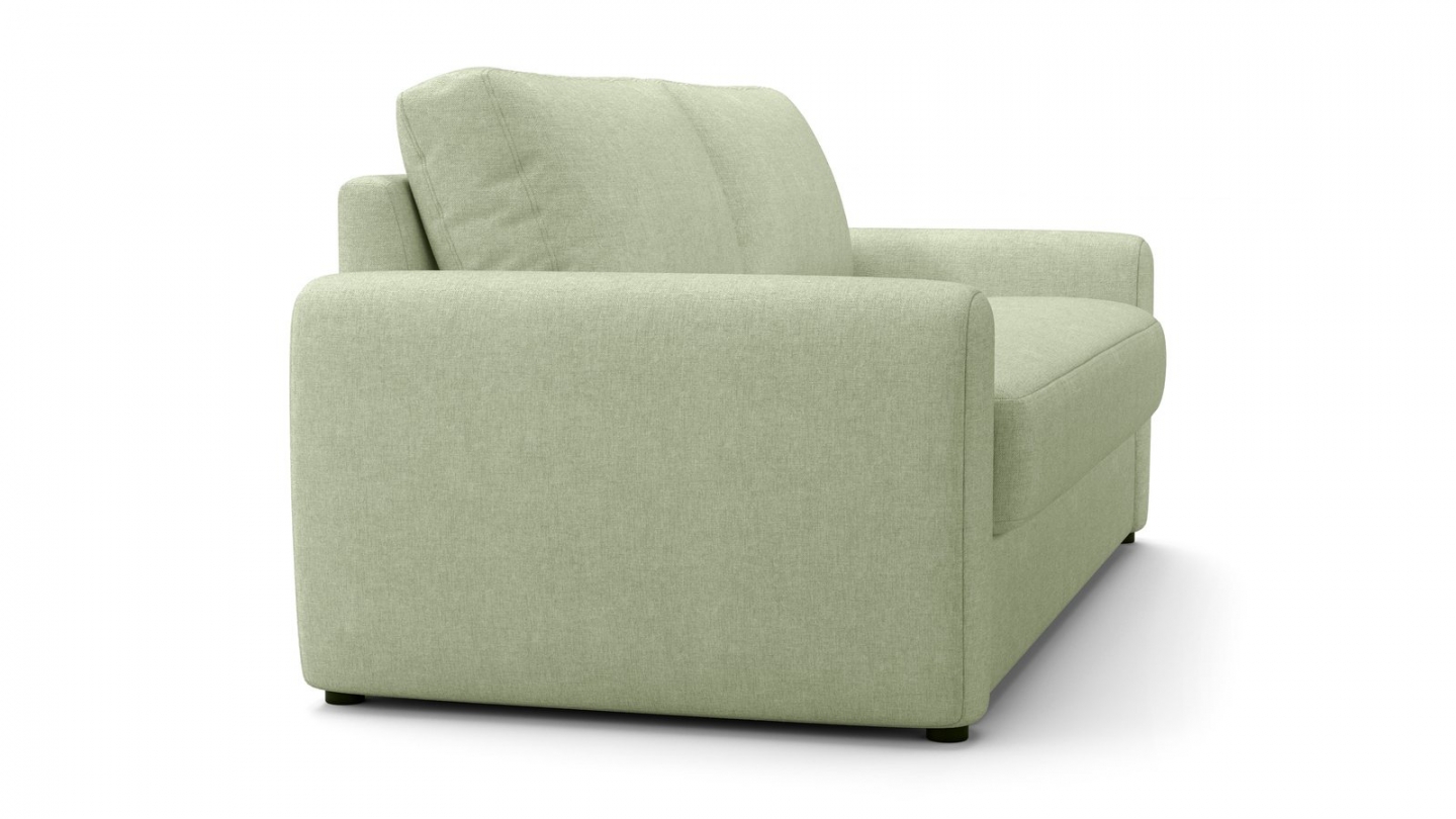Canapé droit convertible 3 places en tissu chenille vert sauge - ouverture express - Salvia Canapé droit convertible 3 places en tissu chenille vert sauge - ouverture express - Salvia