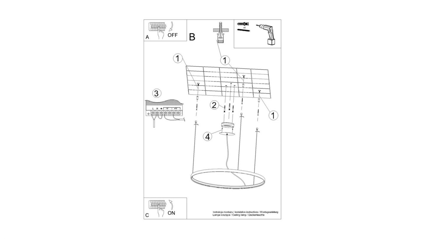 Suspension ronde Blanche à Led 110 cm - 4000K - Rio Suspension ronde Blanche à Led 110 cm - 4000K - Rio