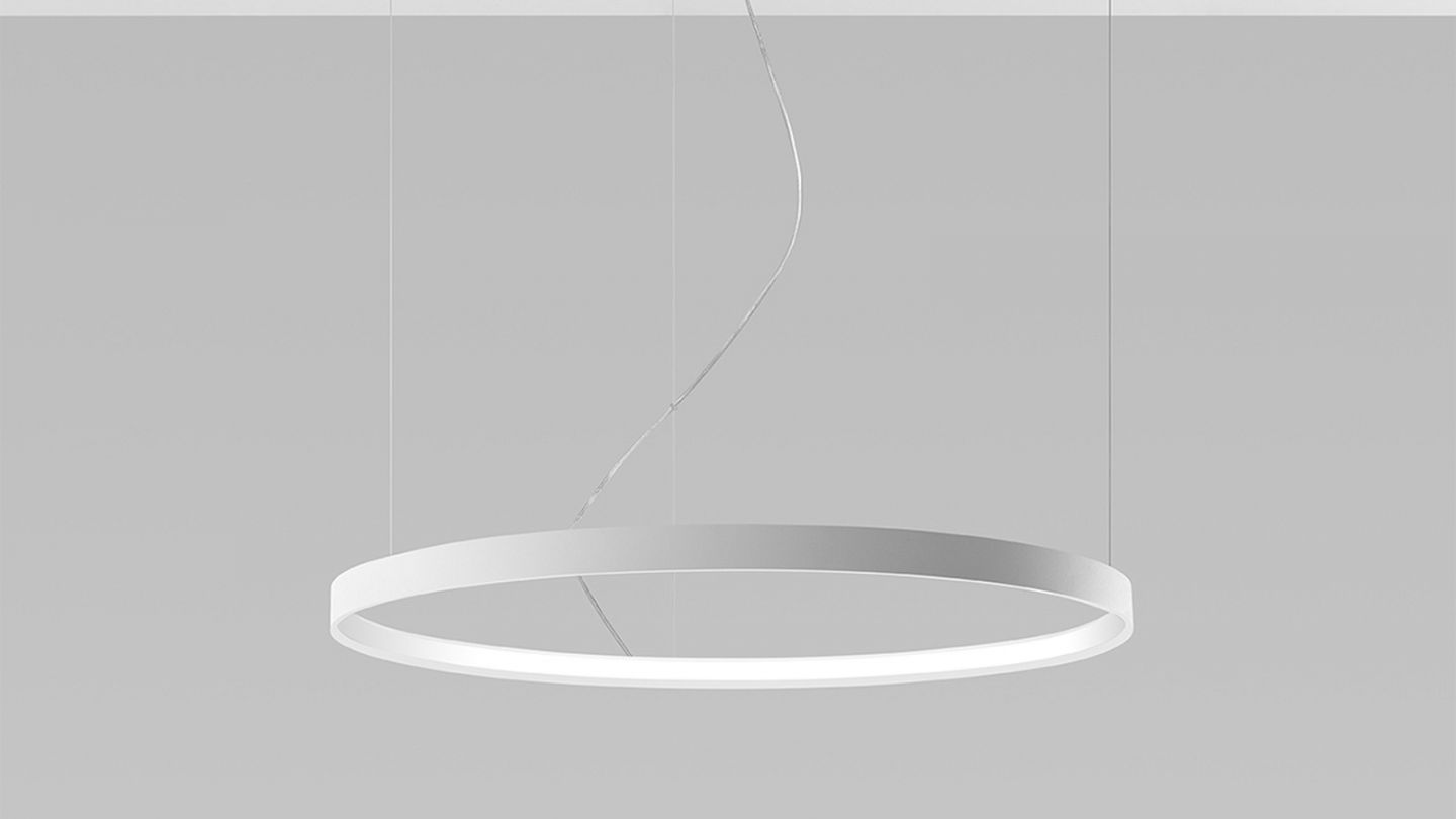 Suspension ronde blanche à Led 78 cm - 4000K - Rio Suspension ronde blanche à Led 78 cm - 4000K - Rio