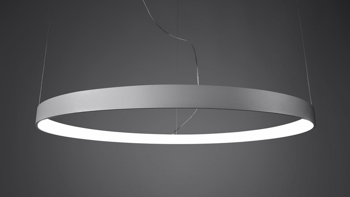 Suspension ronde blanche à Led 55cm - 4000K - Rio Suspension ronde blanche à Led 55cm - 4000K - Rio