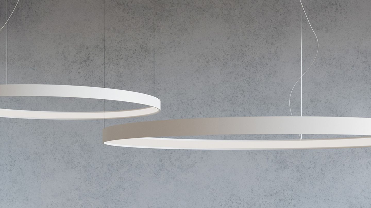 Suspension ronde blanche à Led 55cm - 4000K - Rio Suspension ronde blanche à Led 55cm - 4000K - Rio